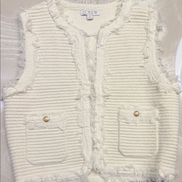 J. Crew Tops - J. Crew Ivory Textured Knit Vest NWOT